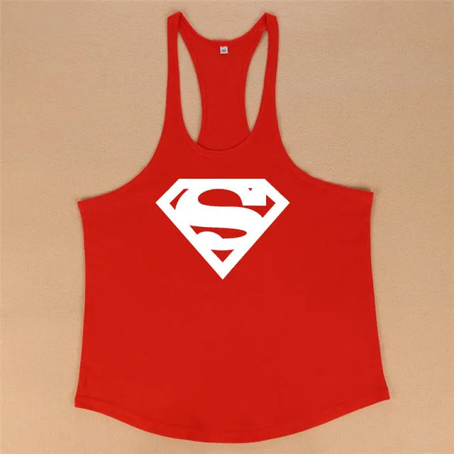 New Arrivals Bodybuilding stringer tank top Superman Gyms sleeveless t shirt men Fitness Vest Singlet sportswear workout tanktop