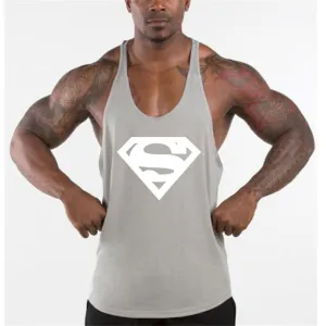 New Arrivals Bodybuilding stringer tank top Superman Gyms sleeveless t shirt men Fitness Vest Singlet sportswear workout tanktop