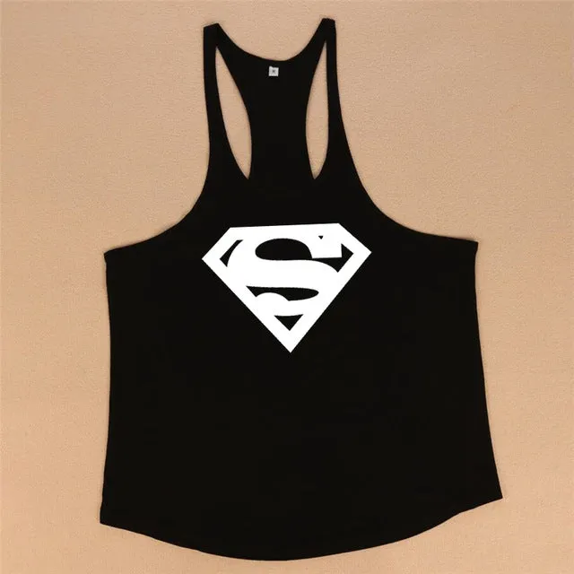New Arrivals Bodybuilding stringer tank top Superman Gyms sleeveless t shirt men Fitness Vest Singlet sportswear workout tanktop