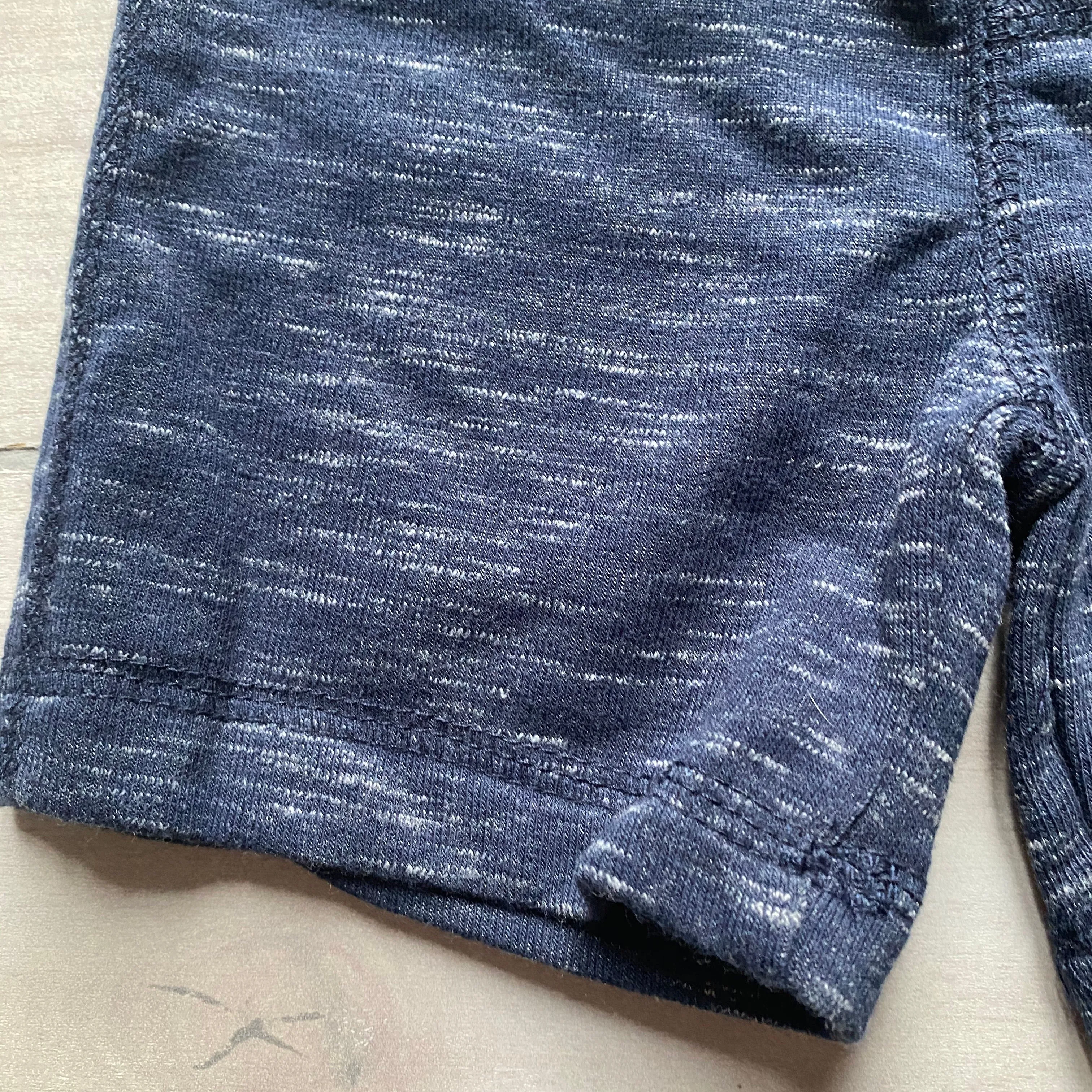 NEW First Impressions Dark Navy Heathered Cotton Pull On Shorts