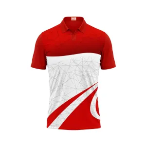 Next Print Customized Polo Neck Red Jersey NPTS41
