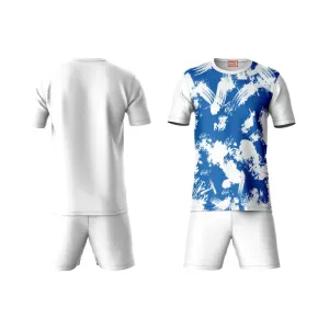 Next Print Round neck jersey white with shorts NPTS72
