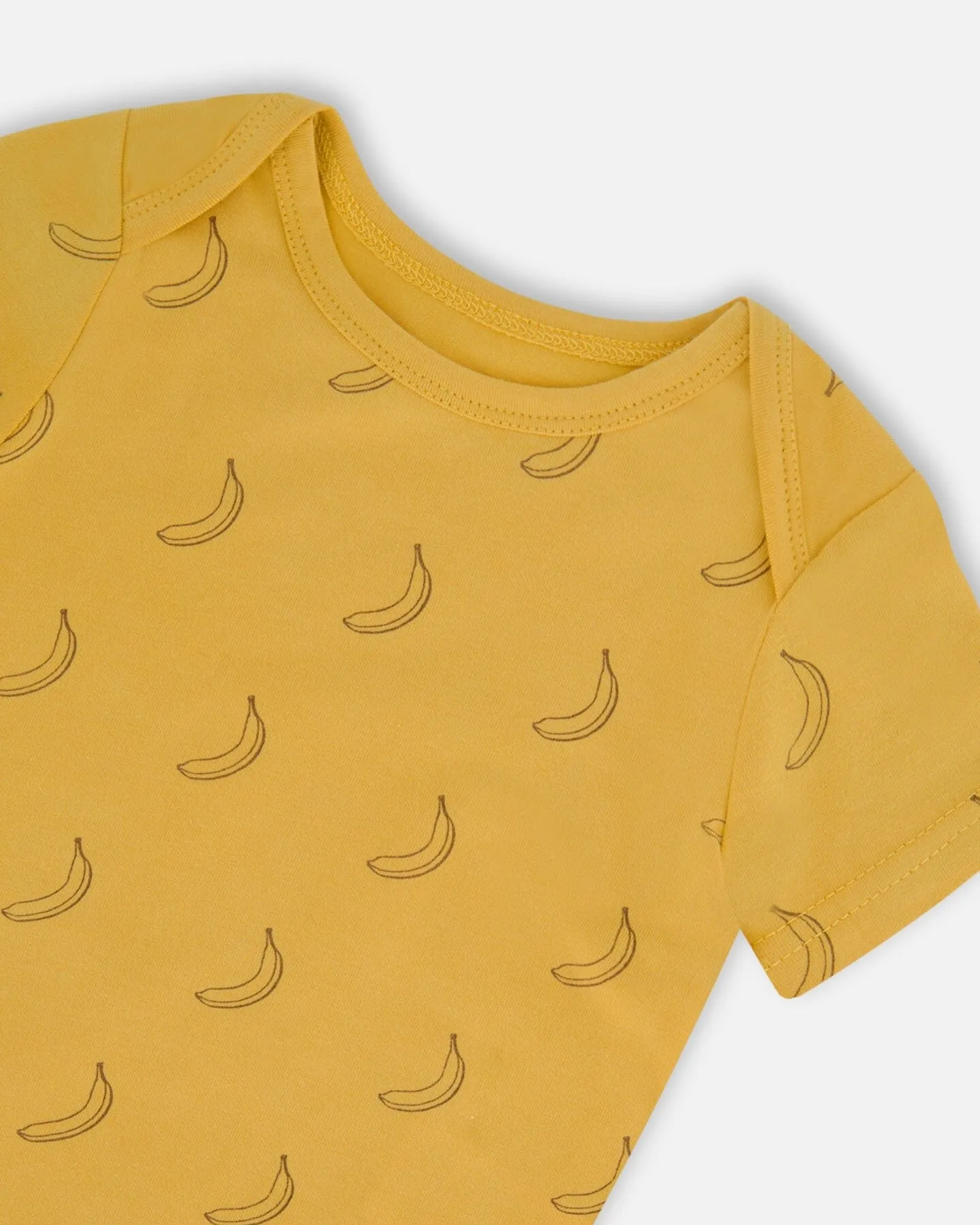 Organic Cotton Onesie Printed Yellow Bananas