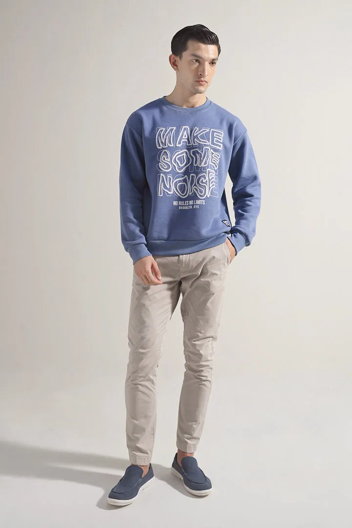 Oversized Graphic Sweatshirt - Ocean Blue