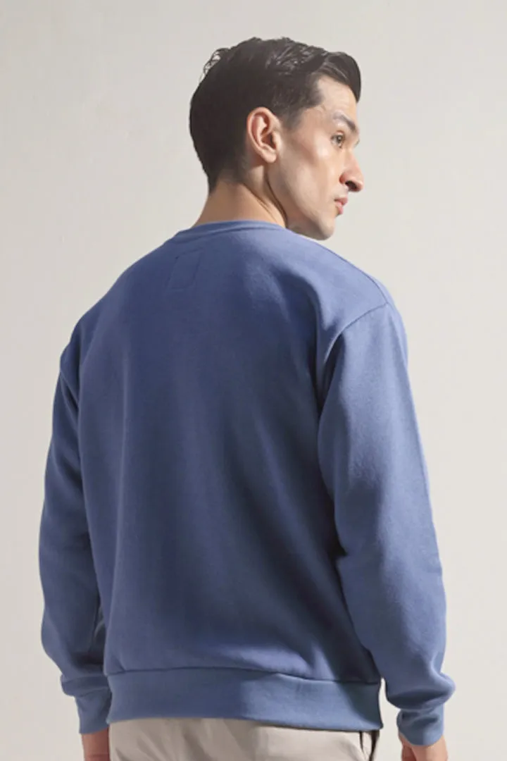 Oversized Graphic Sweatshirt - Ocean Blue