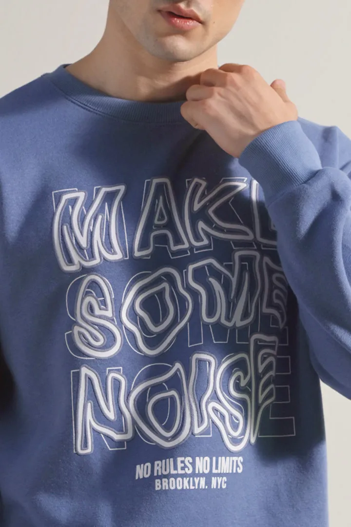 Oversized Graphic Sweatshirt - Ocean Blue