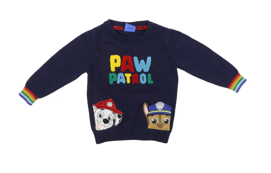 Paw Patrol at George Navy Pups Character Sweater - Unisex 18-24m