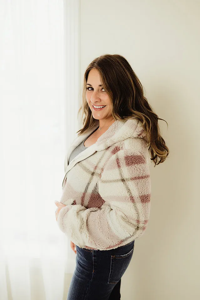 Plaid Sherpa Zip Up