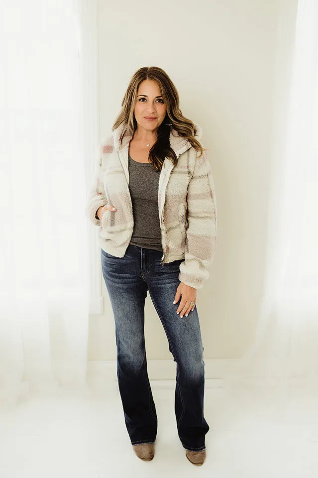 Plaid Sherpa Zip Up