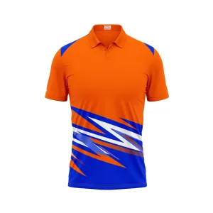 Polo Neck Printed Jersey Orange Design 10