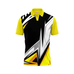 Polo Neck Printed Jersey Yellow NP0027