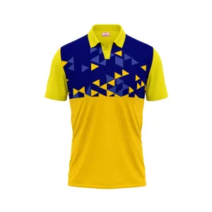 Polo Neck Printed Jersey Yellow NP0041