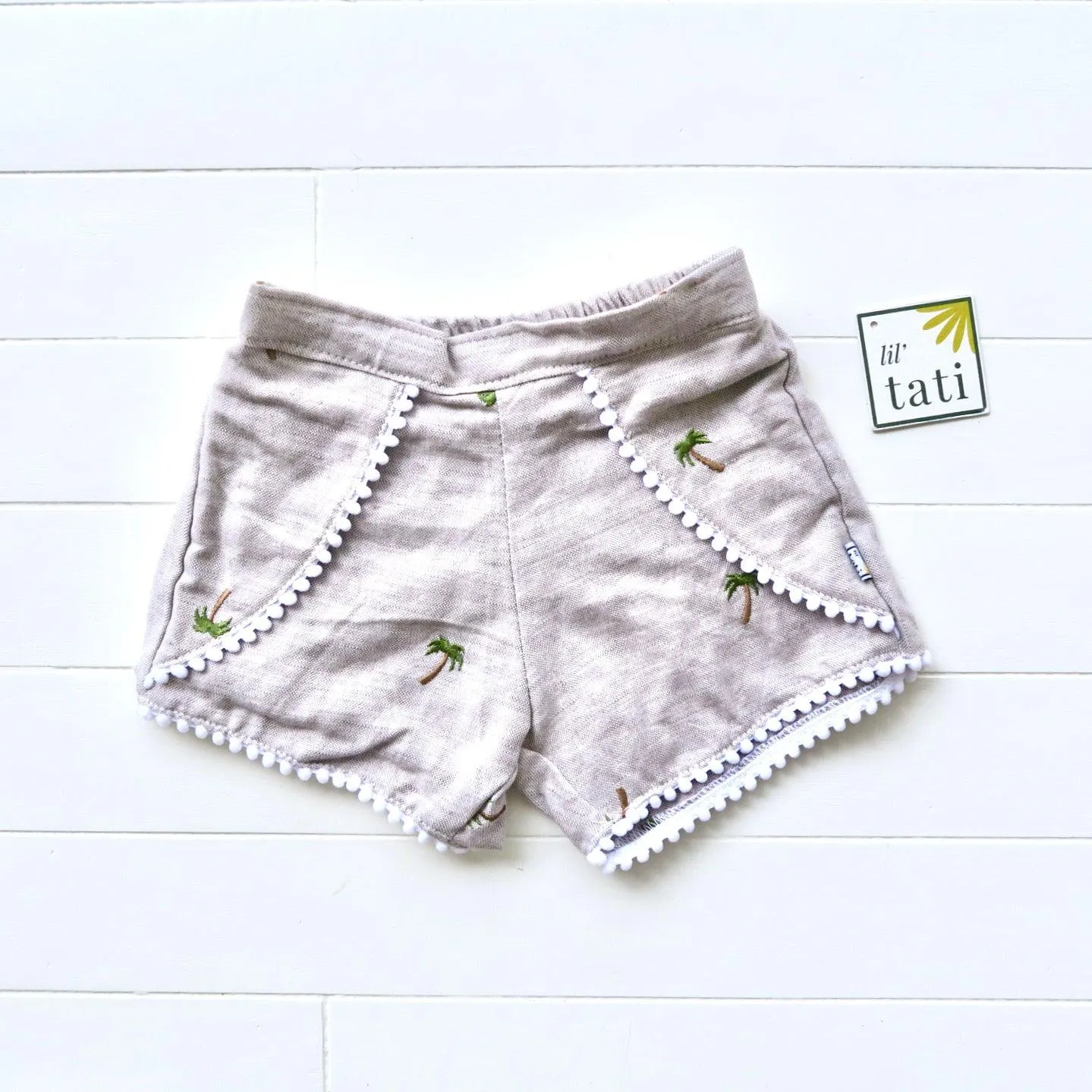 Pompom Shorts in Kokobop Linen