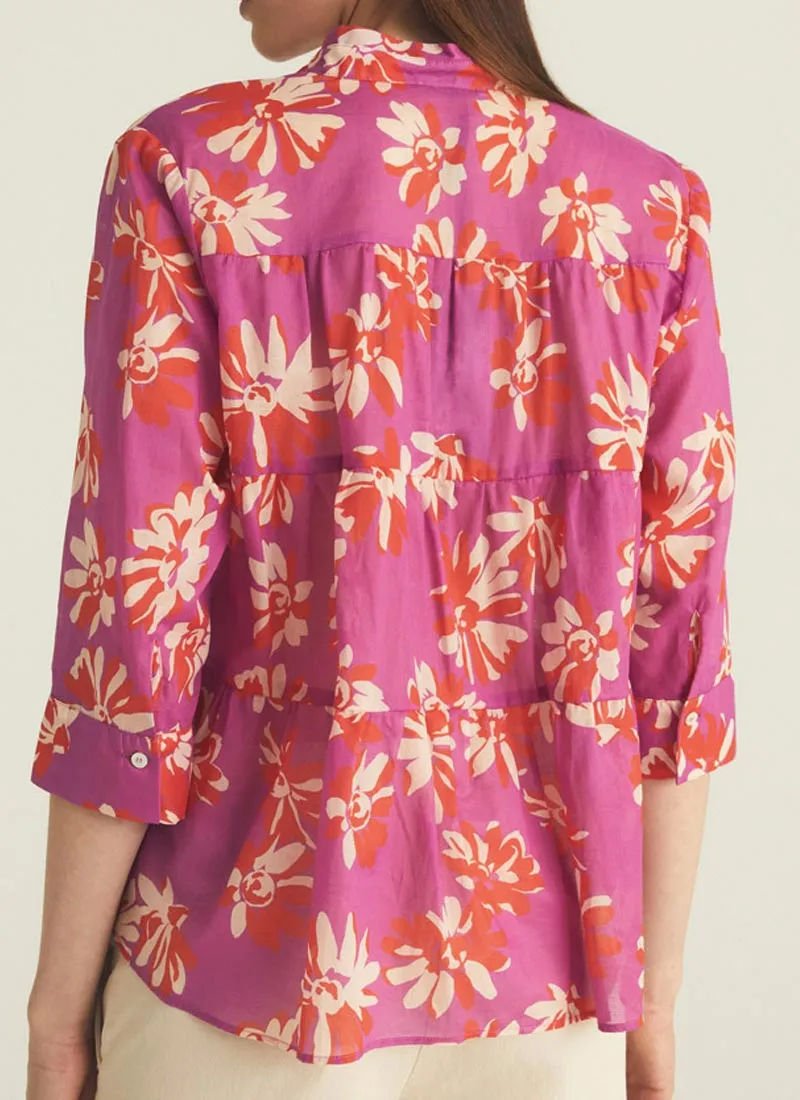 Printed Button-Up Top