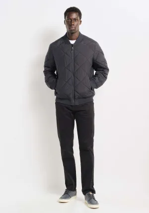 Quilted bomber jacket - Blue