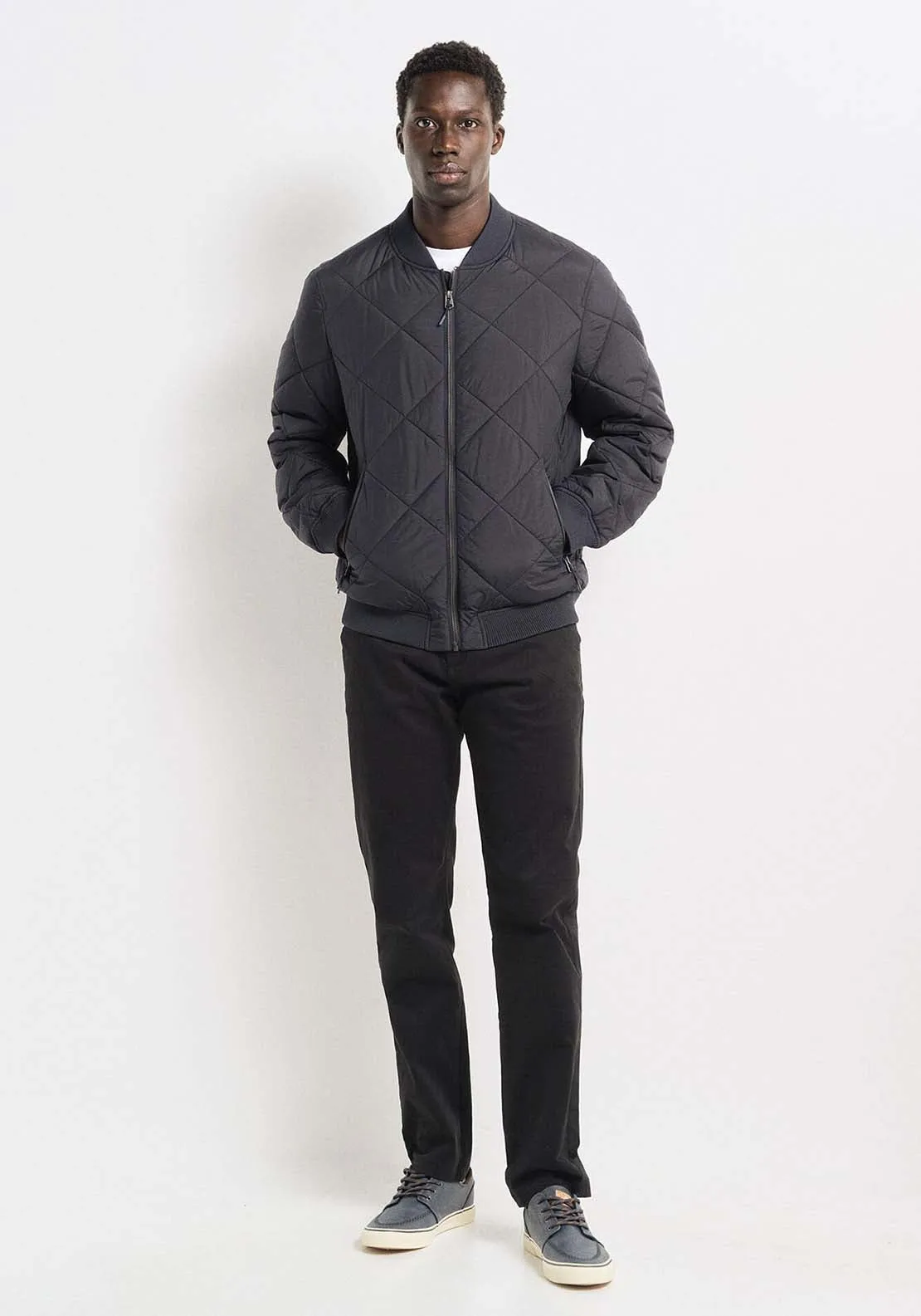 Quilted bomber jacket - Blue