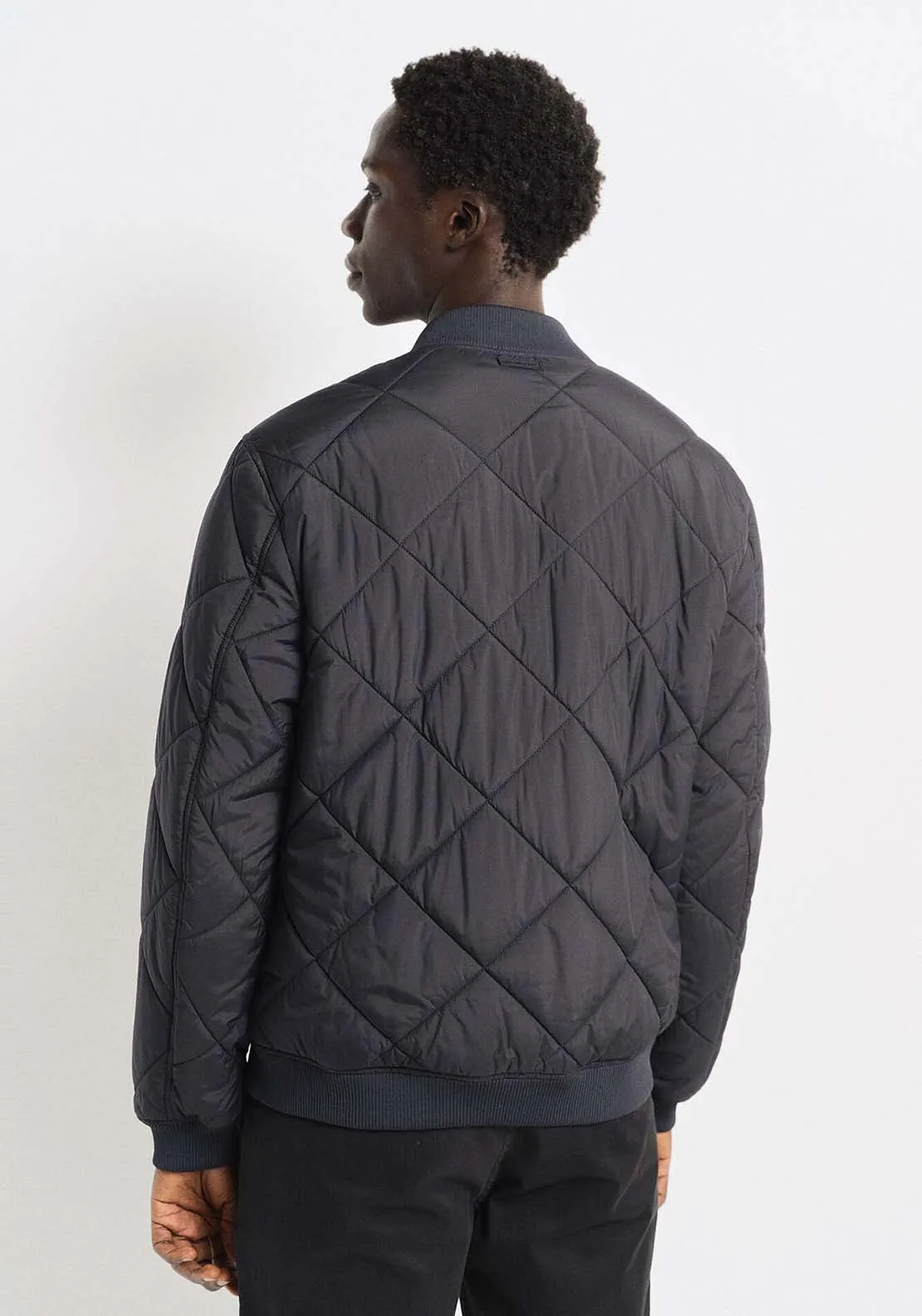 Quilted bomber jacket - Blue