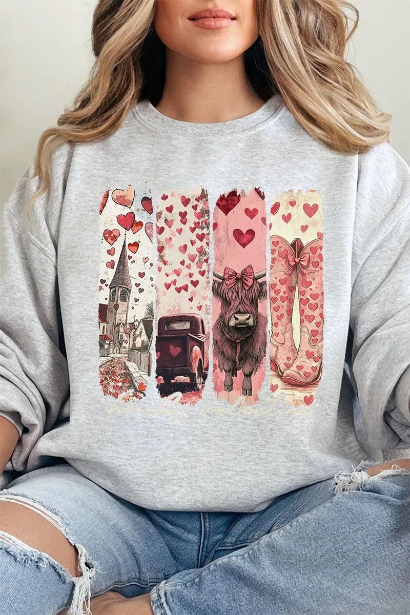Retro Howdy Valentine Unisex NuBlend Crew Sweatshirt