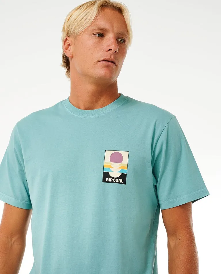 Rip Curl Surf Revivial Peaking Tee-Dusty Blue