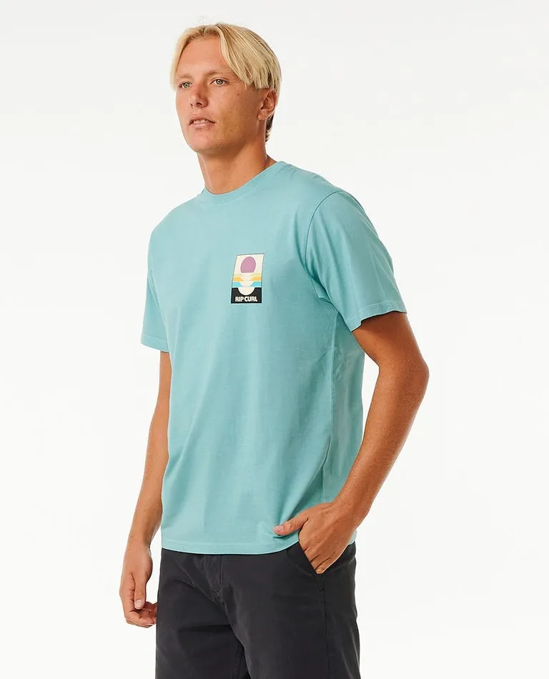 Rip Curl Surf Revivial Peaking Tee-Dusty Blue
