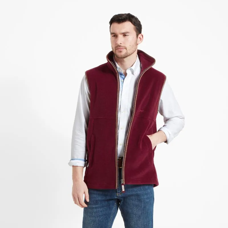 Schoffel Mens Oakham Fleece Gilet - Claret