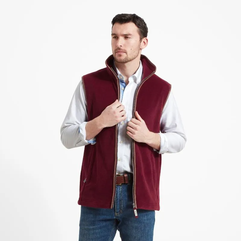 Schoffel Mens Oakham Fleece Gilet - Claret