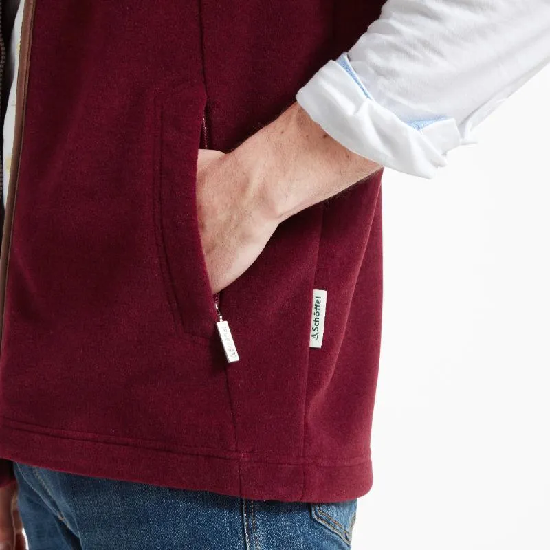 Schoffel Mens Oakham Fleece Gilet - Claret