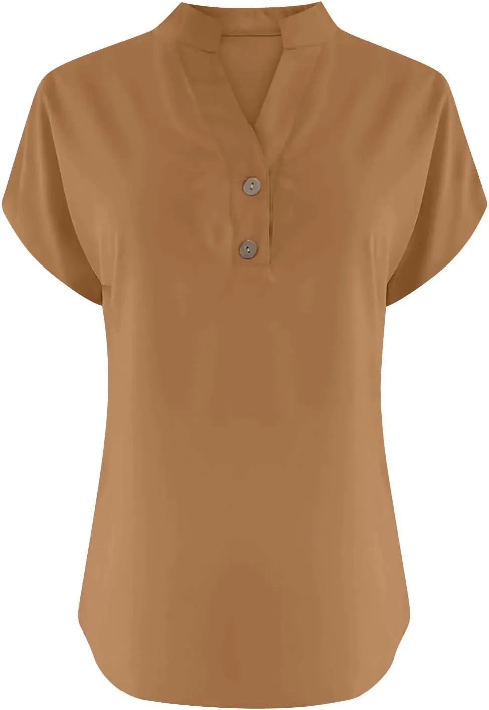 Summer Tops for Women 2025 Trendy Short Sleeve Cotton Linen Shirt Spring Fashion Casual Button V Neck Tunic Blouses