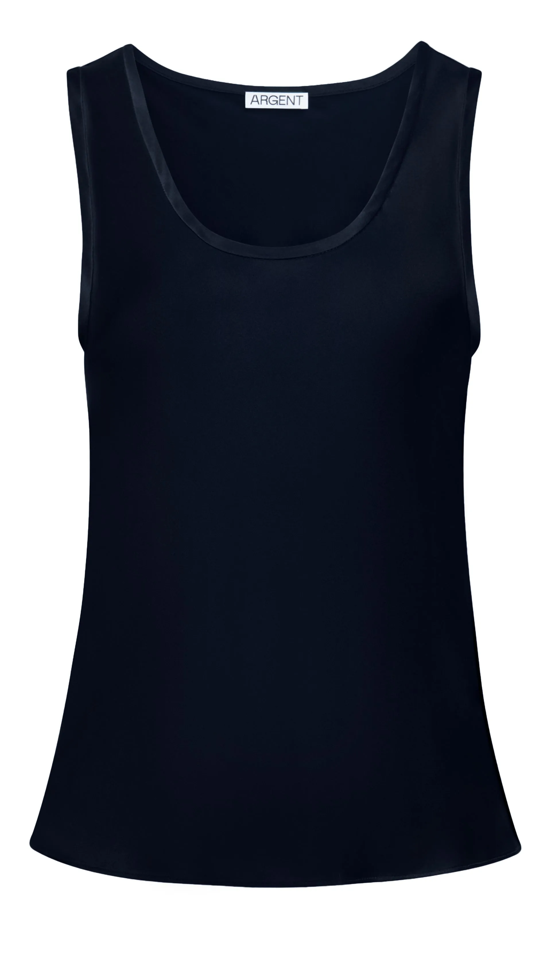 Tank in Silk Charmeuse | Midnight