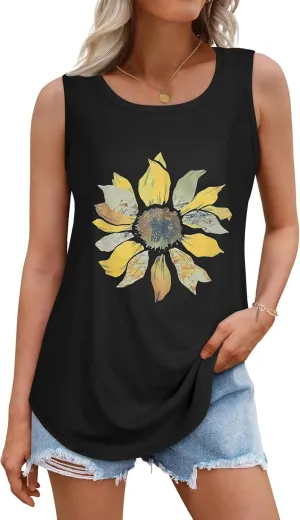 Tank Tops for Women Summer Sleeveless Casual Loose Fit Tunic Tops