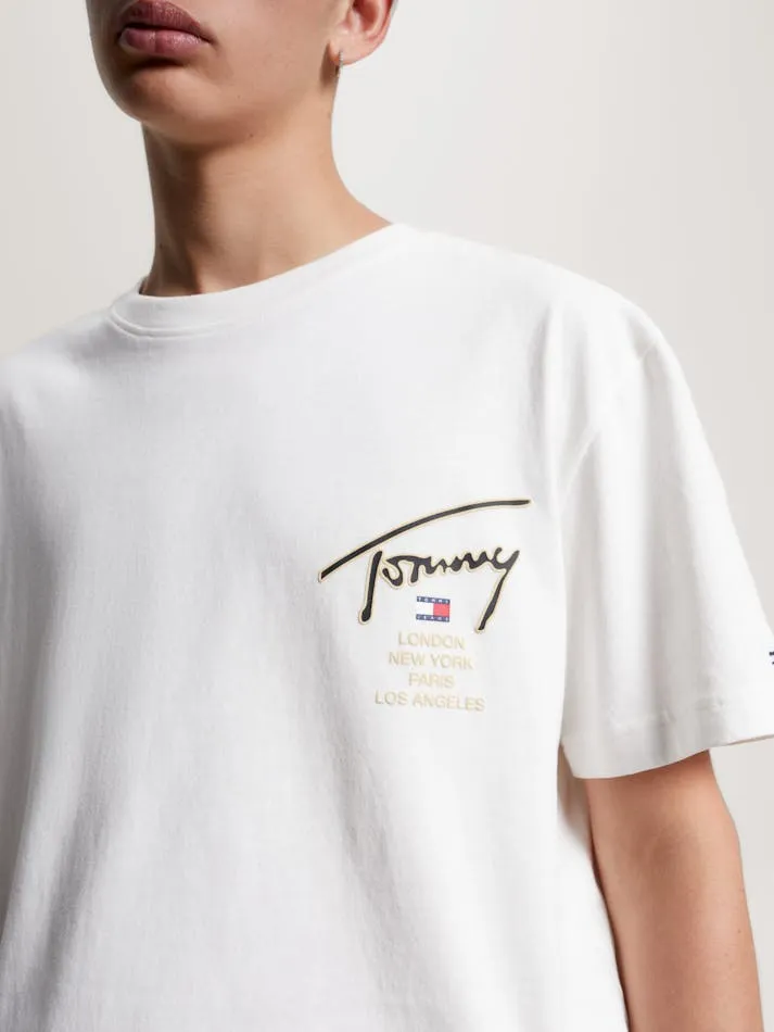 TOMMY JEANS Signature Back Logo Classic Fit T-Shirt - White