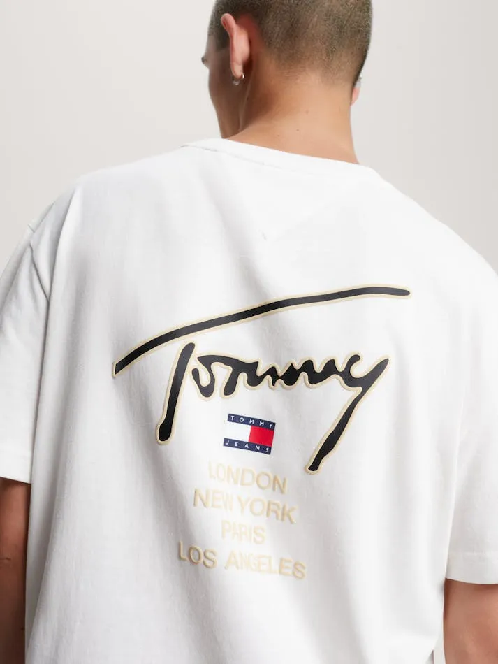 TOMMY JEANS Signature Back Logo Classic Fit T-Shirt - White