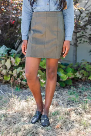 Top Of The List Olive Green Skirt