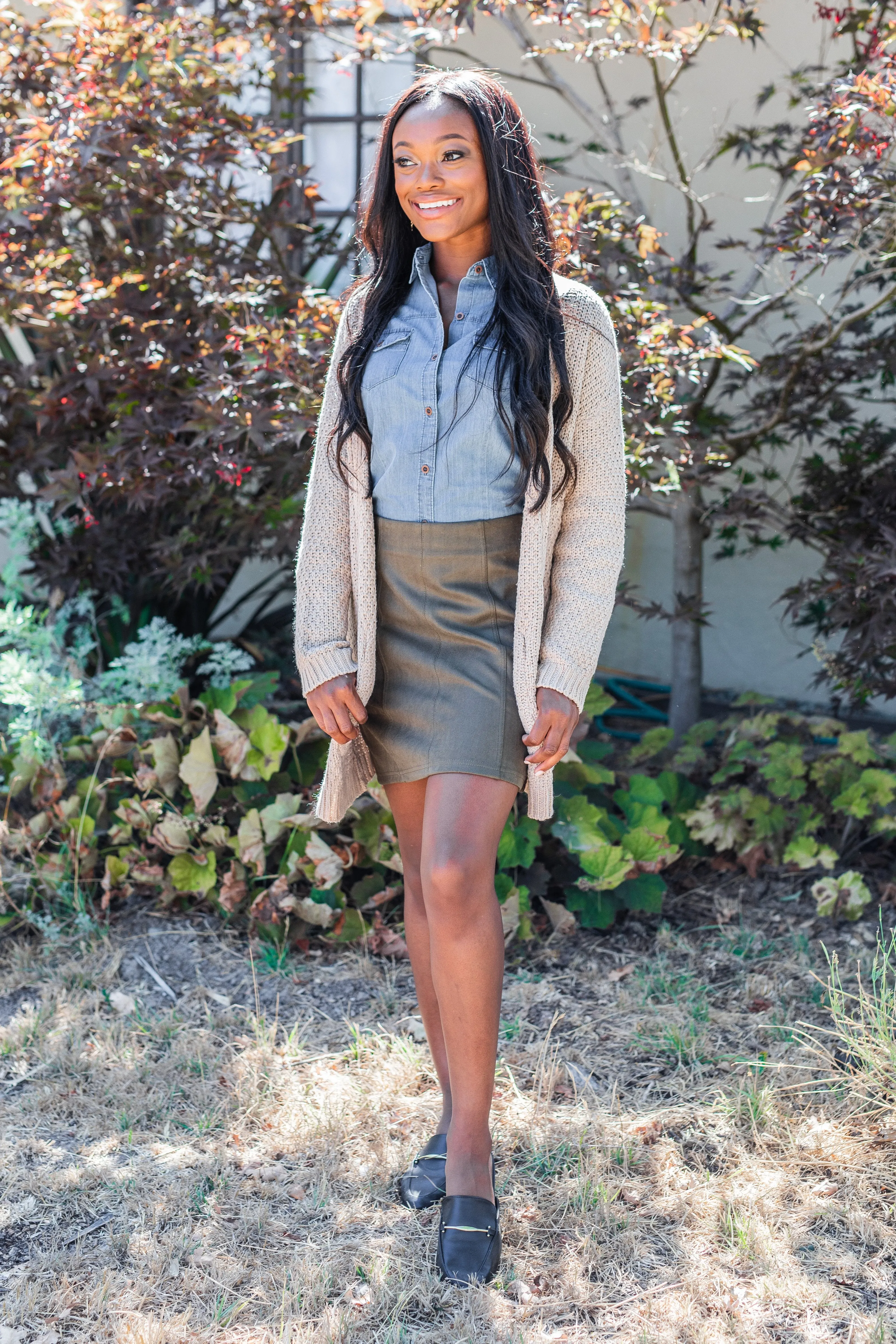 Top Of The List Olive Green Skirt
