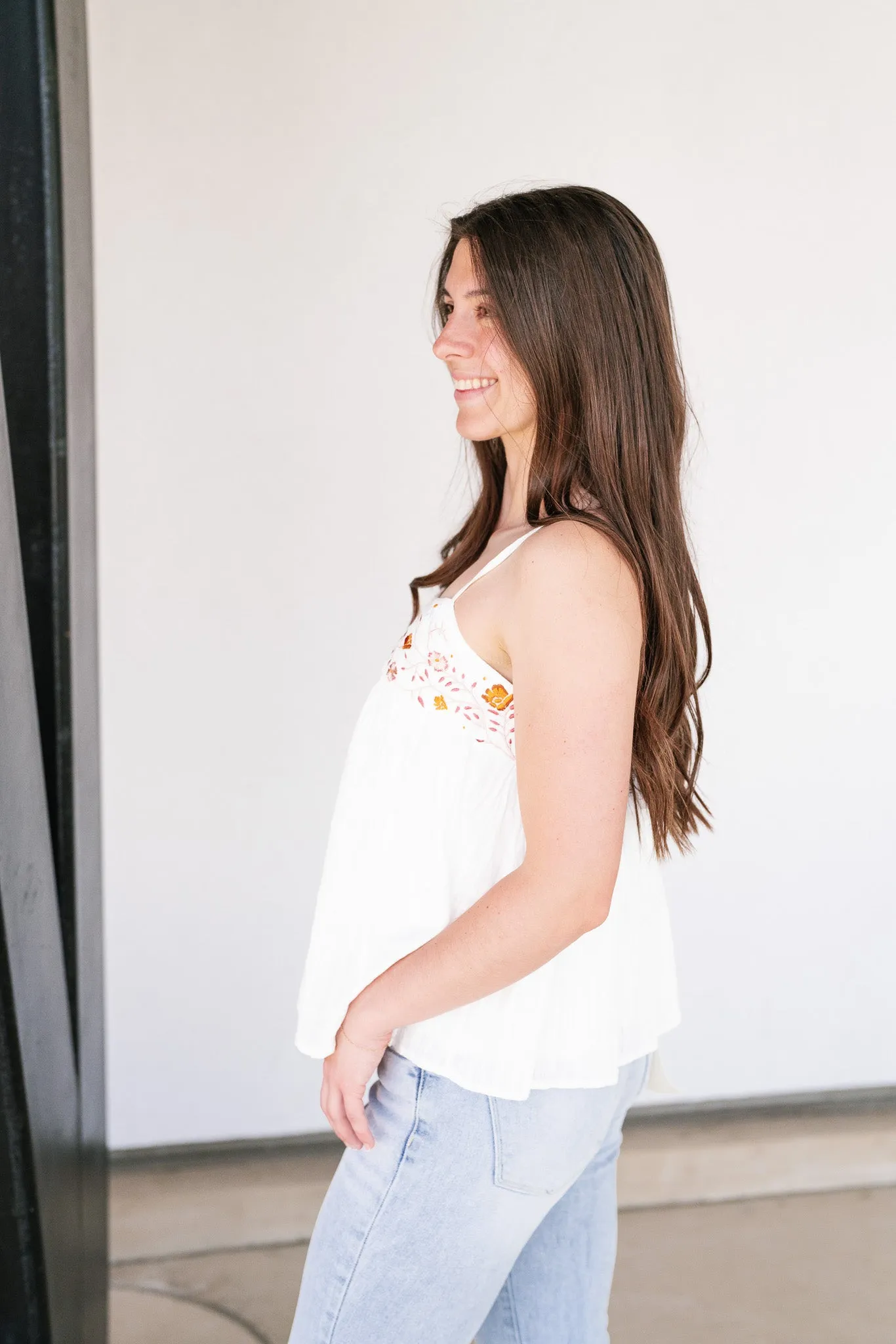 Top Pick Floral Embroidery Tank Top