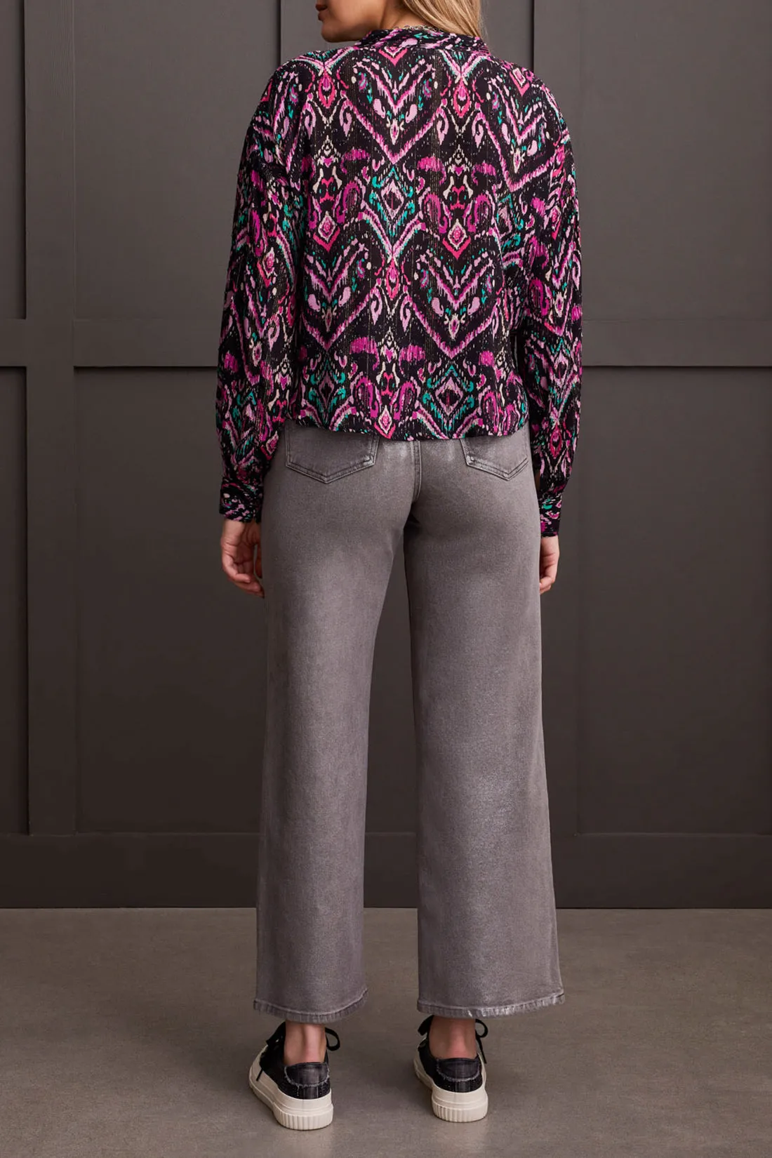 Tribal Miley Faux Knot Blouse - Bright Violet