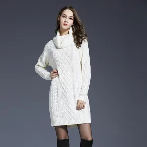 Turtle Neck Knitting Long Sweater