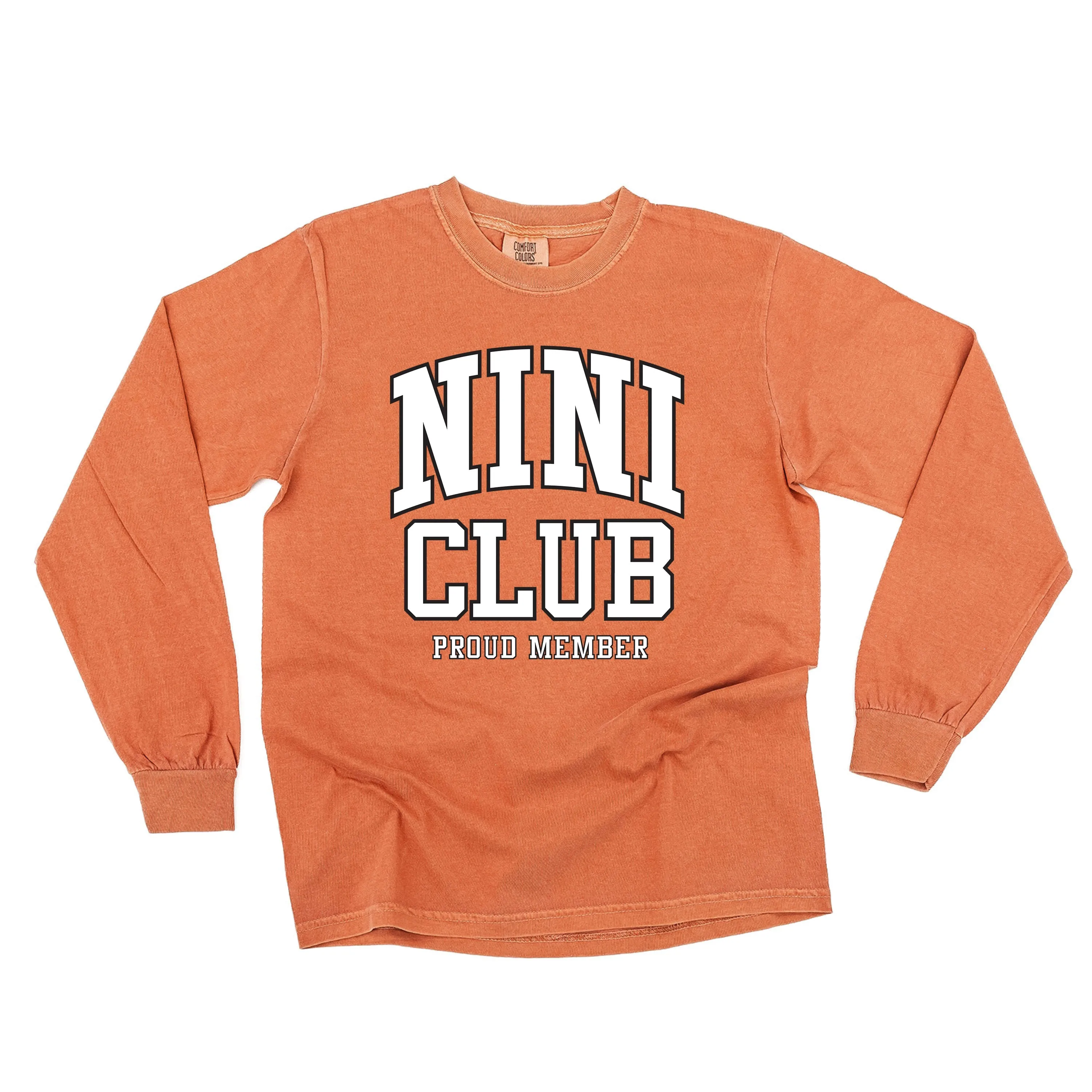 Varsity Style - NINI Club - Proud Member - LONG SLEEVE COMFORT COLORS TEE