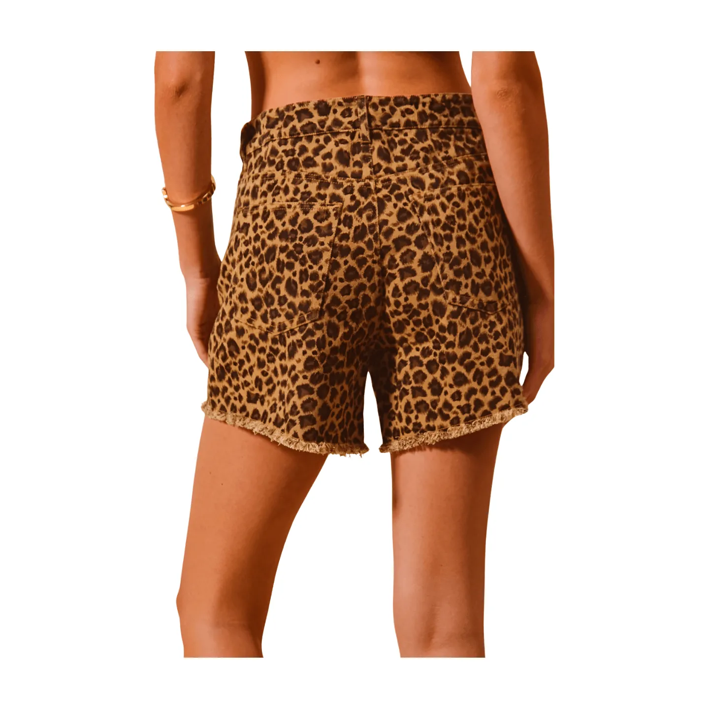 Vintage Washed Leopard Twill Shorts