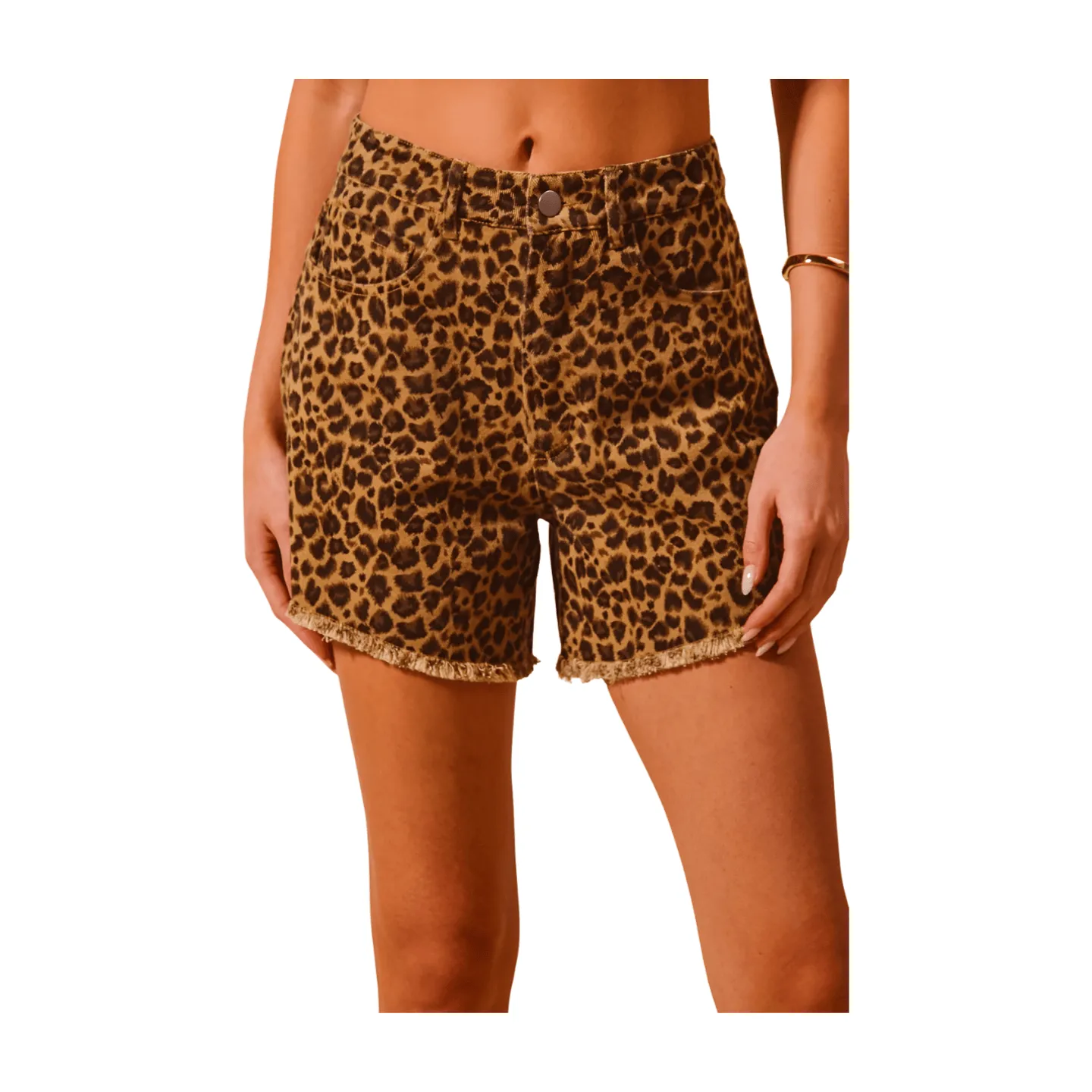 Vintage Washed Leopard Twill Shorts
