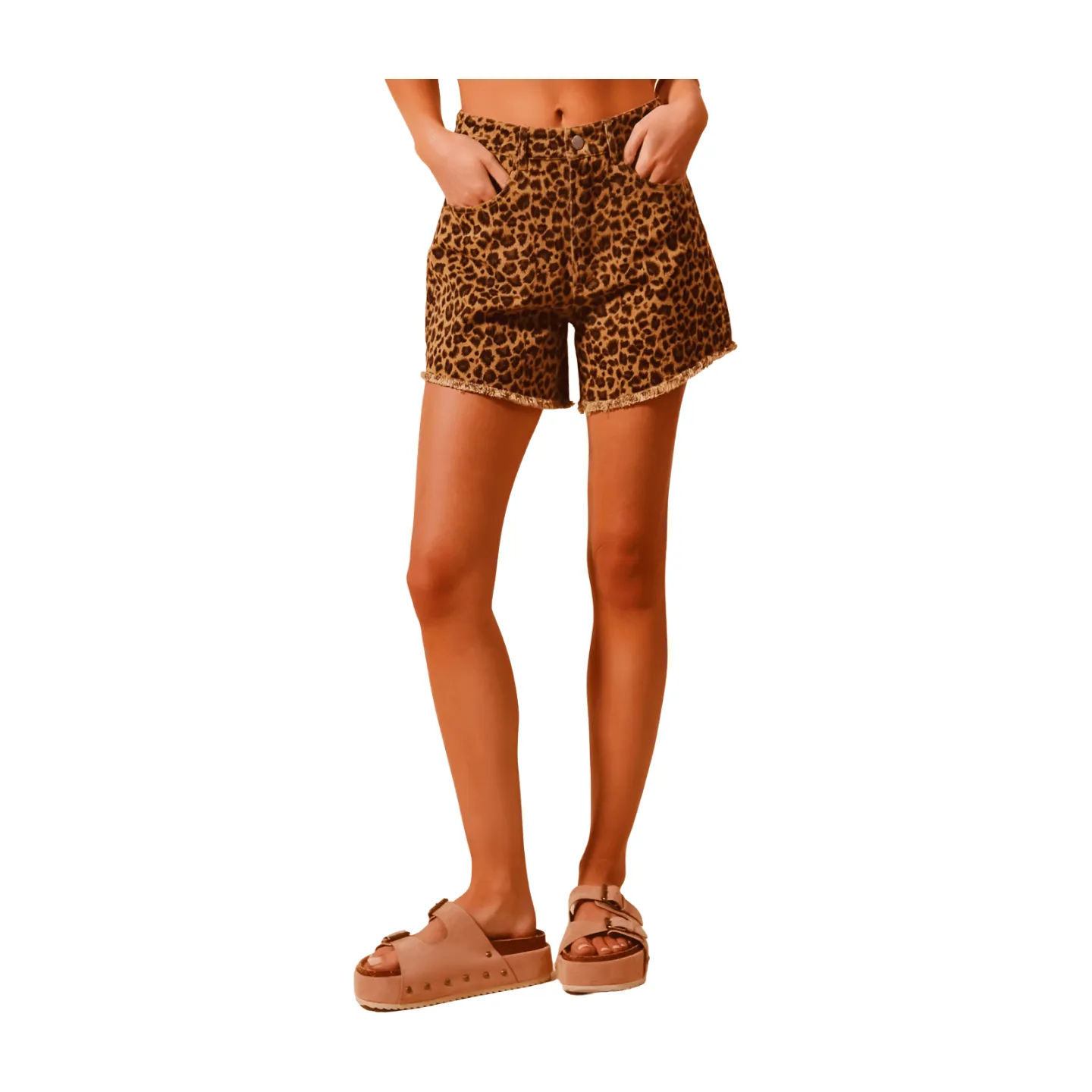 Vintage Washed Leopard Twill Shorts