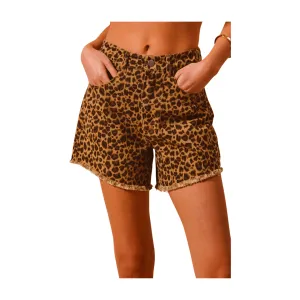 Vintage Washed Leopard Twill Shorts