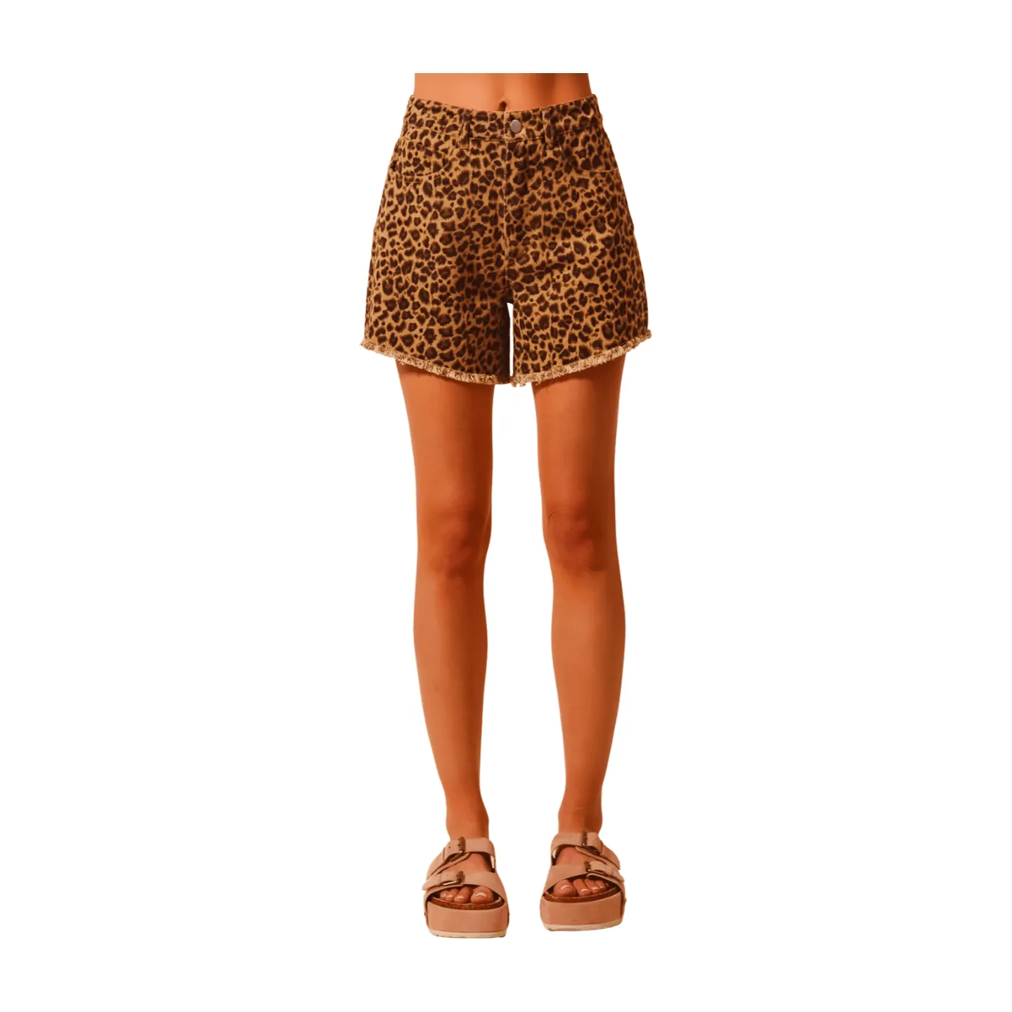 Vintage Washed Leopard Twill Shorts