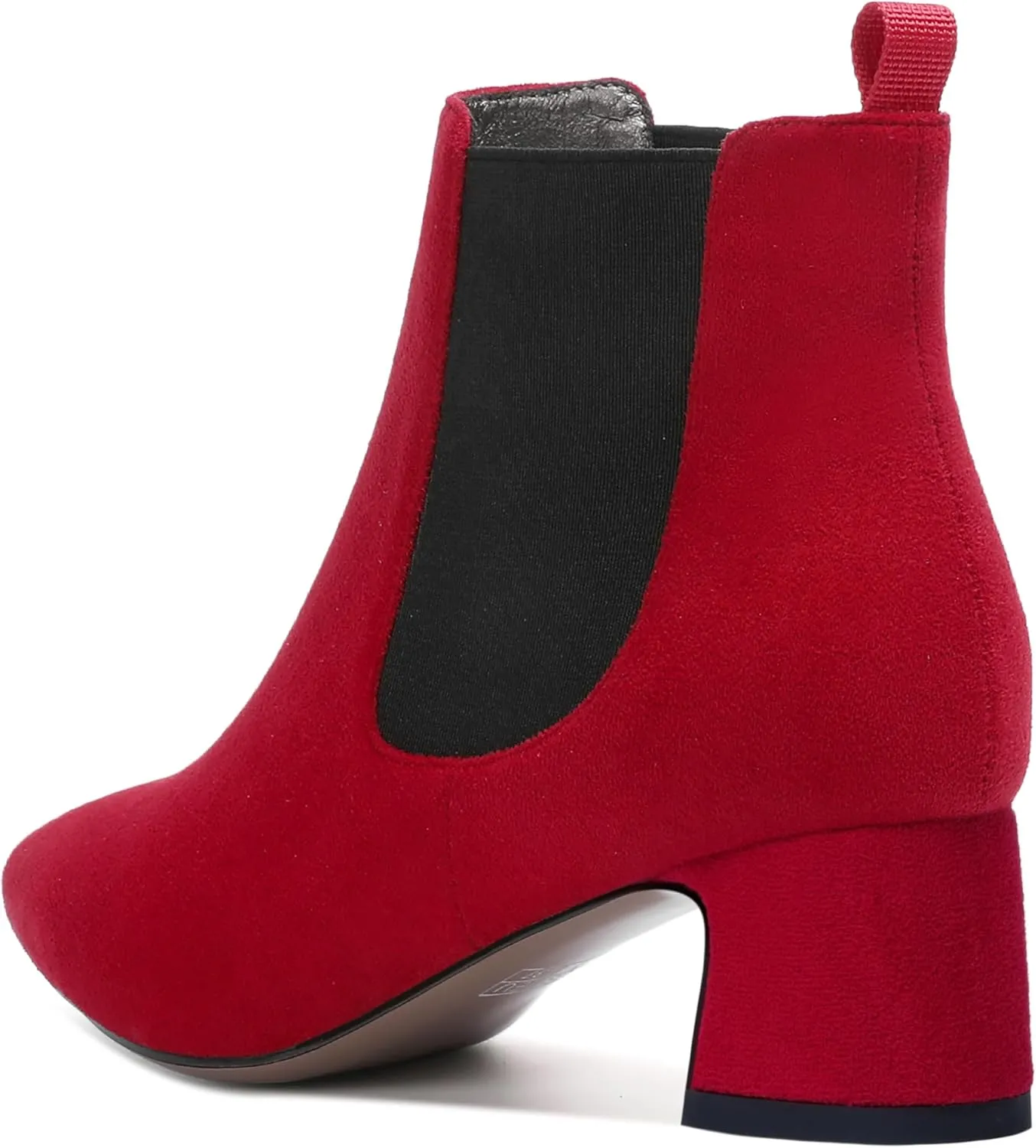 WAYDERNS Womens Suede Solid Dress Pointed Toe Bungee Evening Chunky Low Heel Ankle High Boots 2 Inch