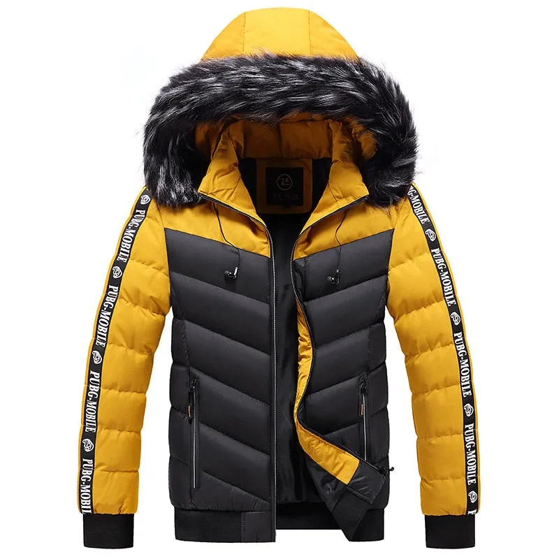 Winter Warm Hooded Jacket or Coat for Men with thick Fur Collar