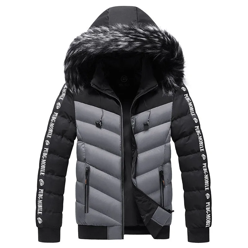 Winter Warm Hooded Jacket or Coat for Men with thick Fur Collar