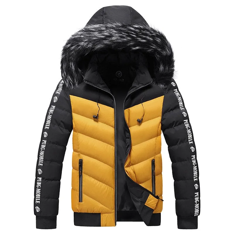 Winter Warm Hooded Jacket or Coat for Men with thick Fur Collar