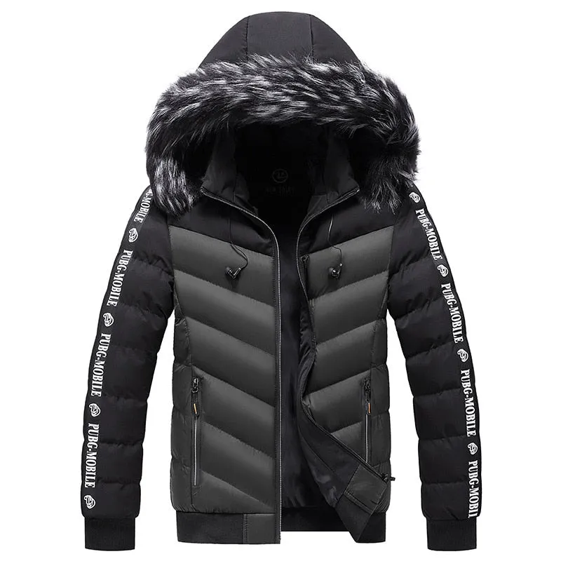 Winter Warm Hooded Jacket or Coat for Men with thick Fur Collar