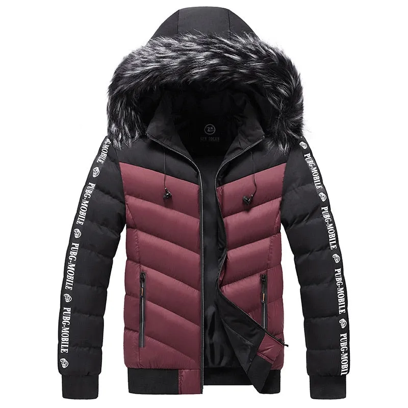 Winter Warm Hooded Jacket or Coat for Men with thick Fur Collar