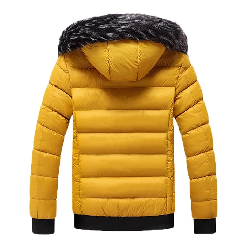 Winter Warm Hooded Jacket or Coat for Men with thick Fur Collar